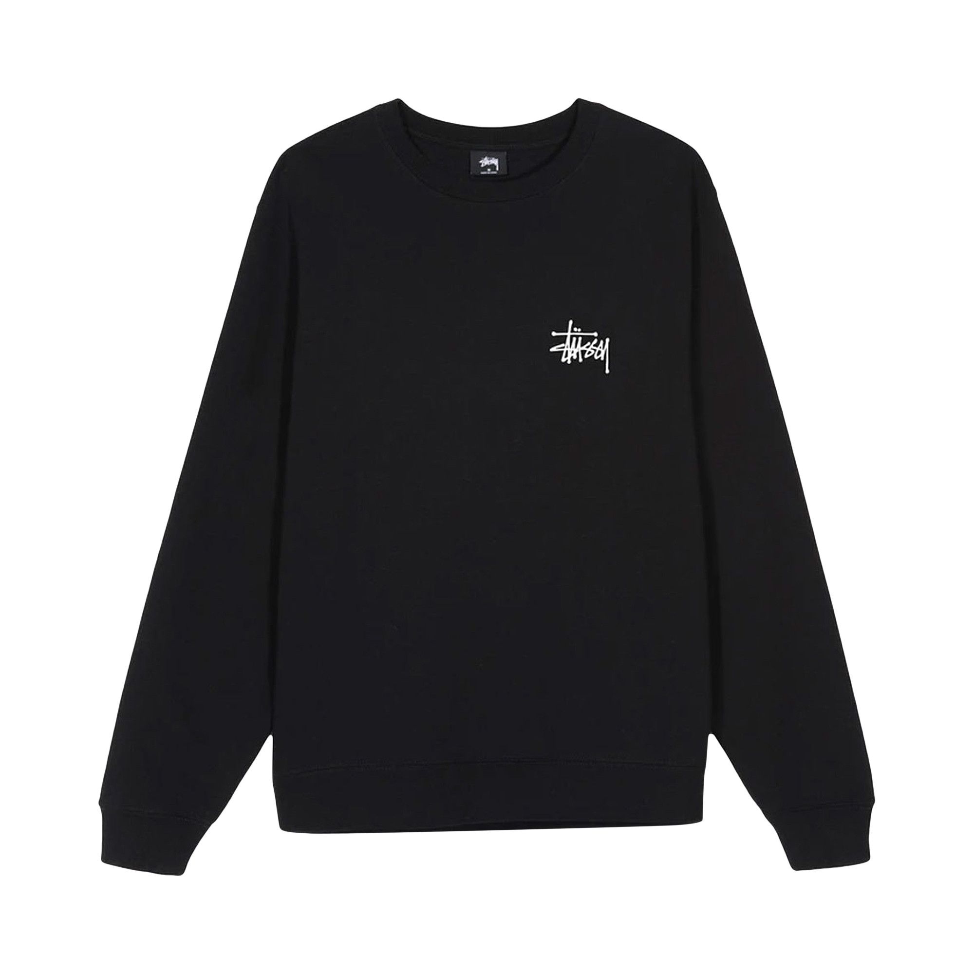 Buy Stussy Basic Crew 'Black' - 1914535 BLAC | GOAT