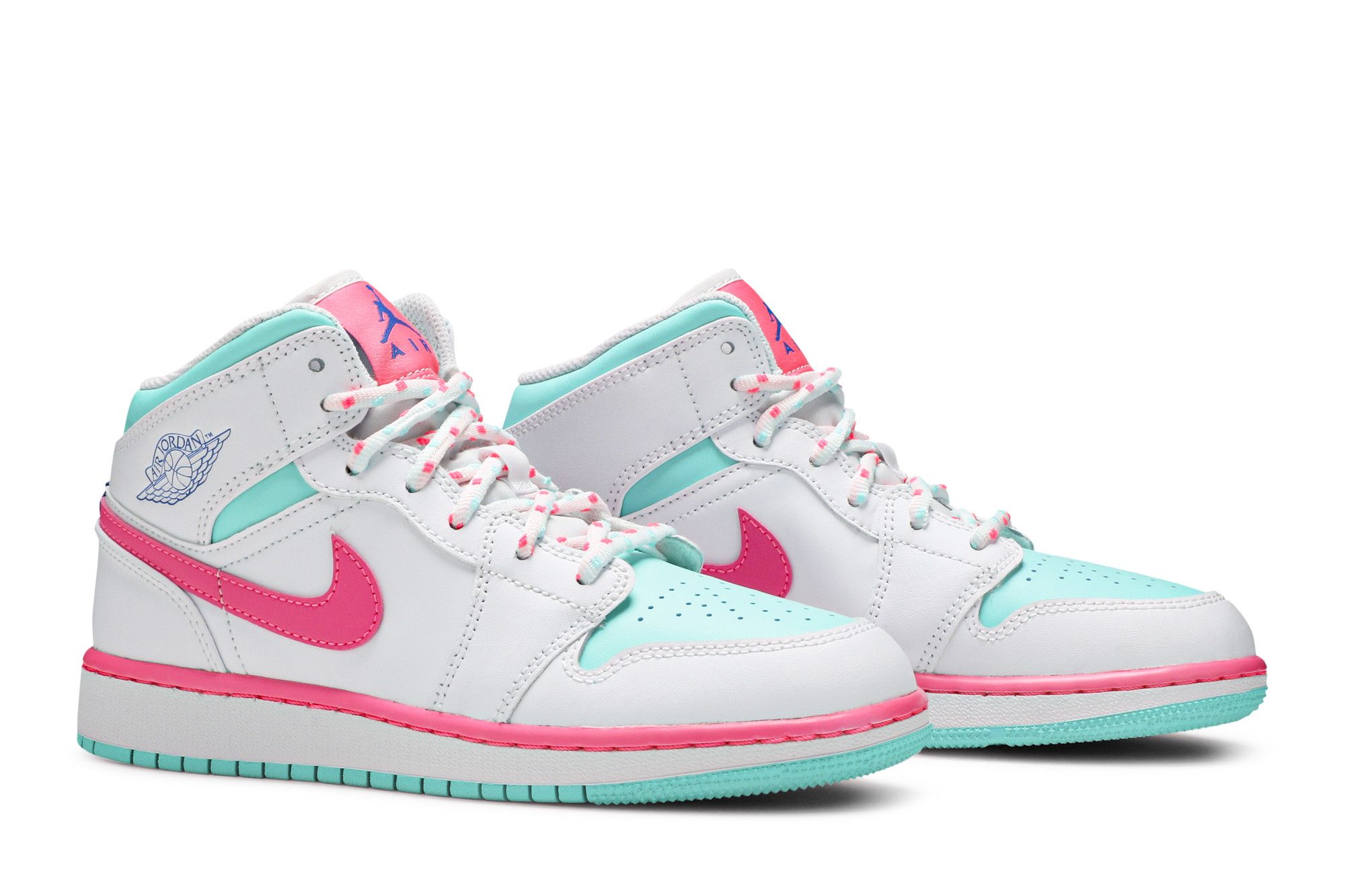 Pink and teal jordans shop