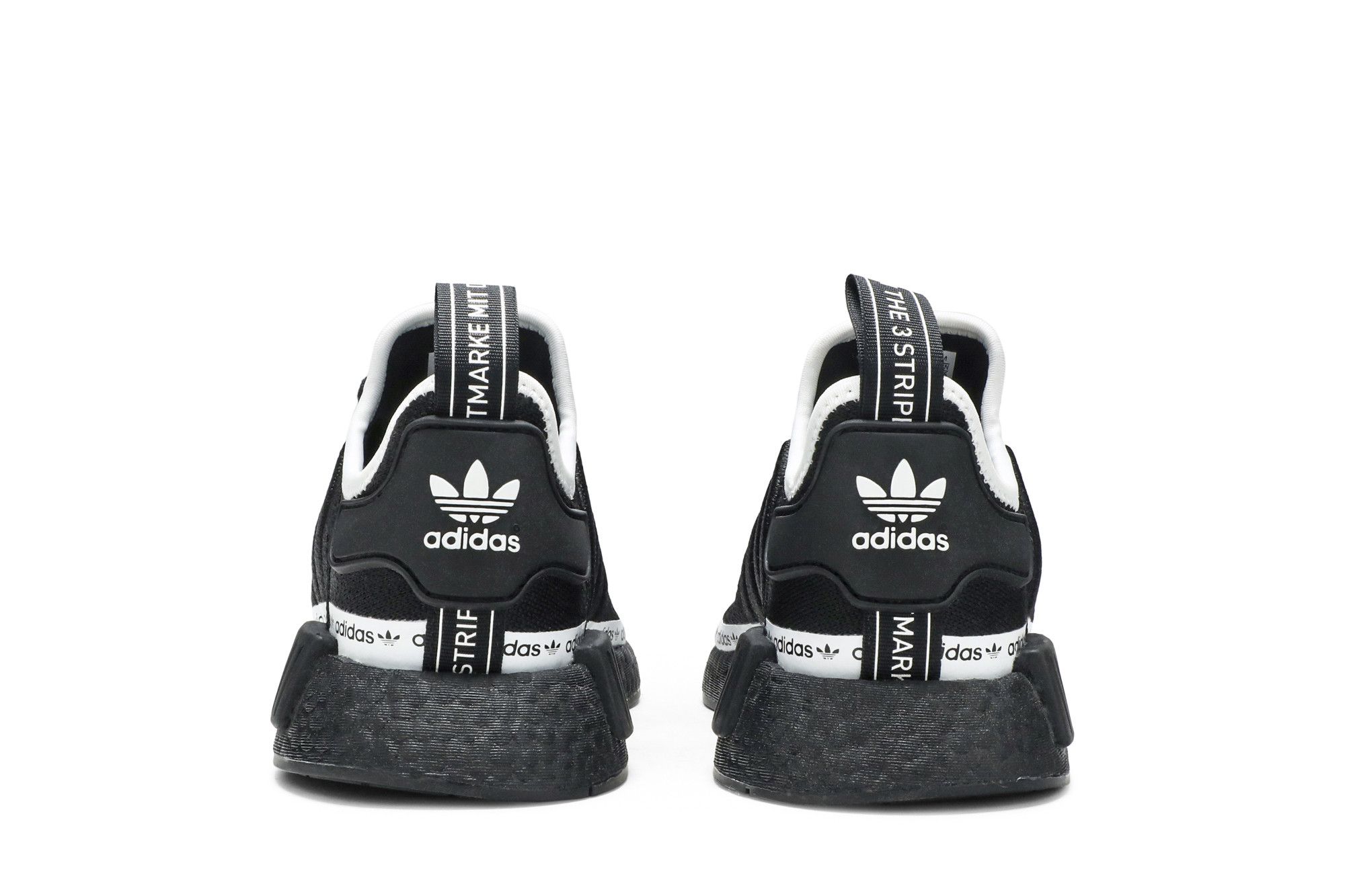 Size 5.0 Wmns NMD R1 Black Tape Logo