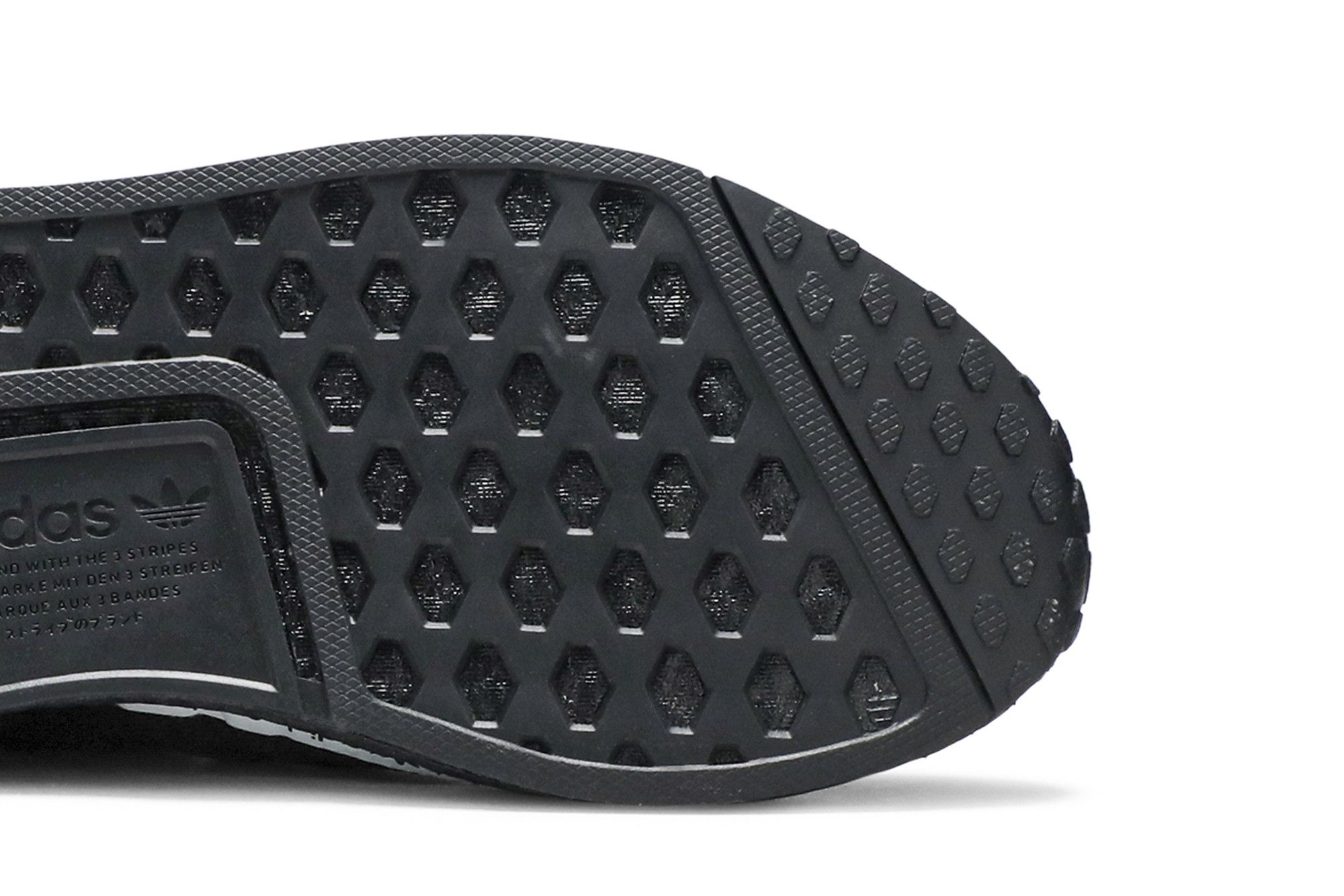 Size 5.0 Wmns NMD R1 Black Tape Logo