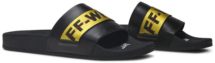 Off White Industrial Sliders Black Yellow FW 2019