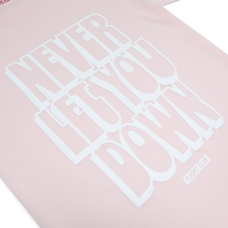 Flight Club Never Let You Down Tee Baby PinkWhite
