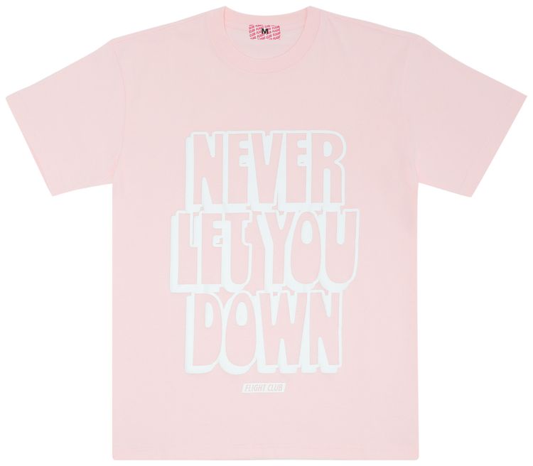 Flight Club Never Let You Down Tee Baby PinkWhite