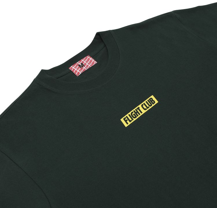 Flight Club Slant Logo Tee Dark GreenYellow