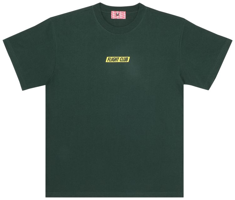 Flight Club Slant Logo Tee Dark GreenYellow