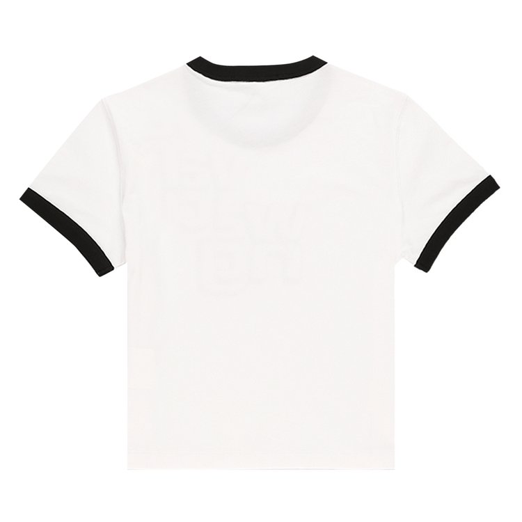 T by Alexander Wang Shrunken Ringer Graphic Tee WhiteBlack