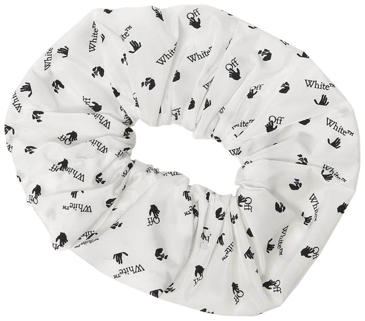 Off White Logo Scrunchie WhiteBlack