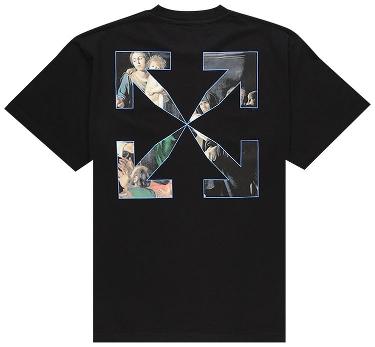 Off White Caravaggio Painting Short Sleeve Over Tee Black