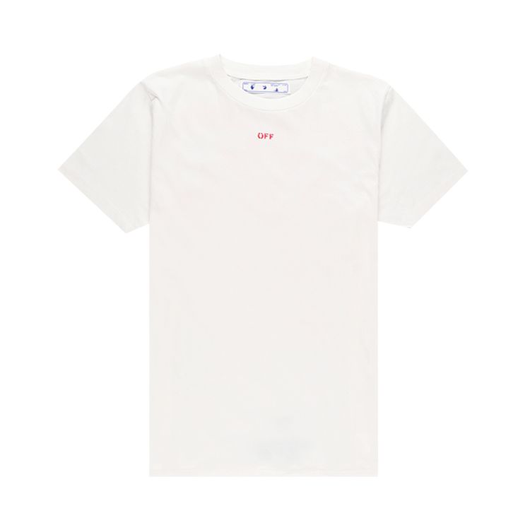 Off White Stencil Short Sleeve Slim Tee WhiteRed