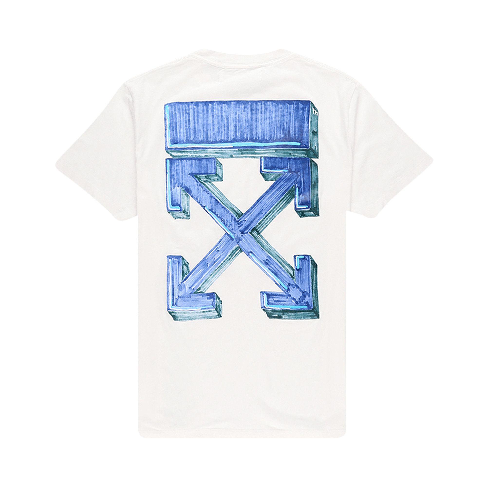 Off white blue tee best sale