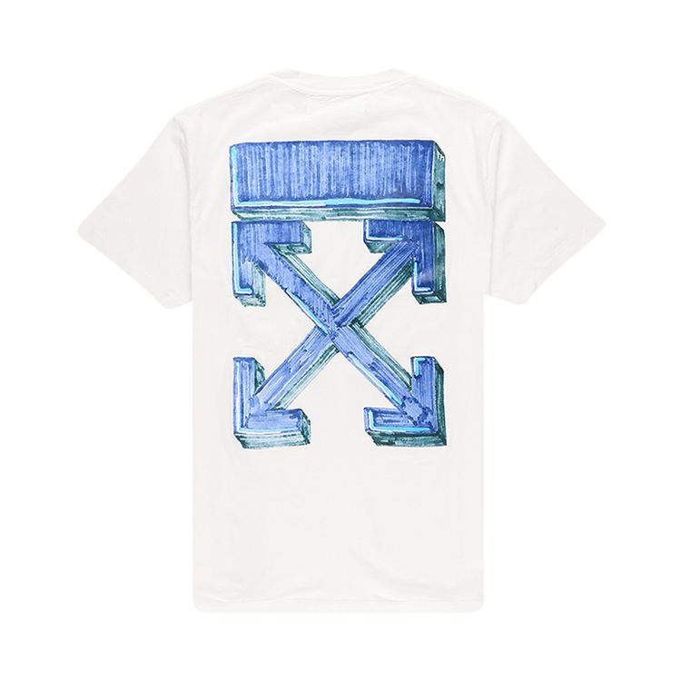 Off White Marker Short Sleeve Slim Tee WhiteBlue
