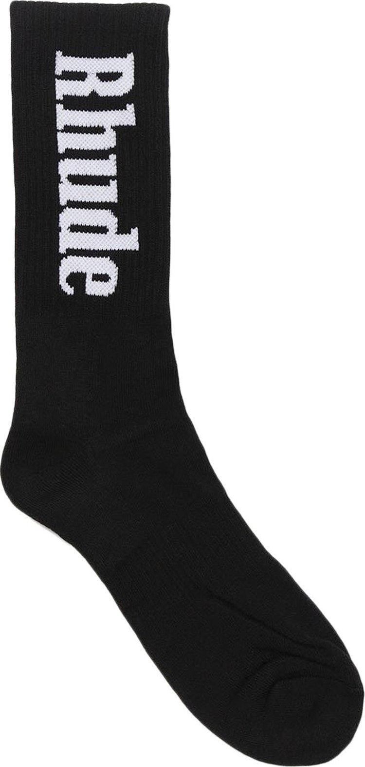 Rhude Vertical Logo Socks 'Black/White'