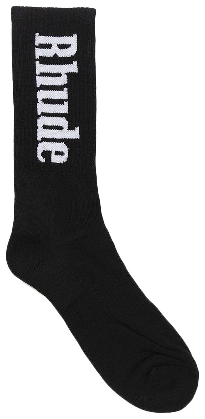 Rhude Vertical Logo Socks BlackWhite