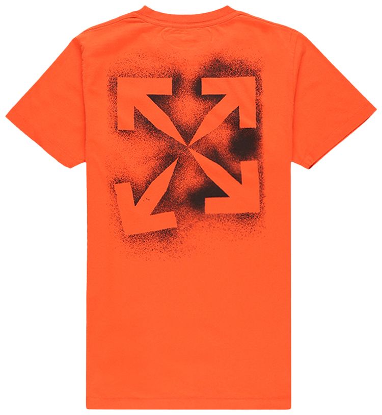 Off White Stencil Slim Tee OrangeBlack