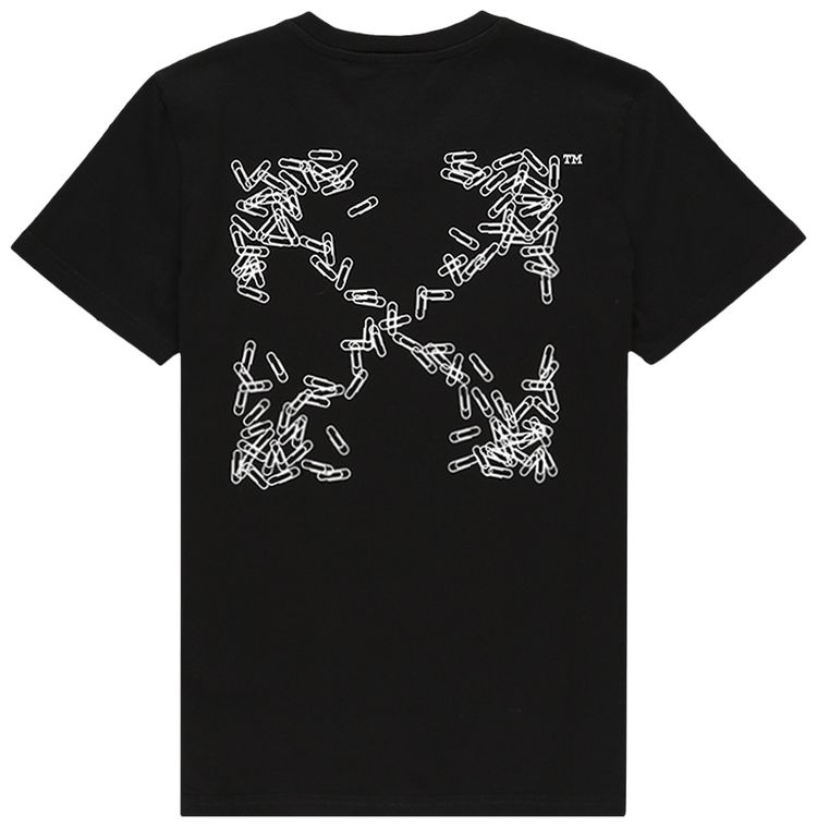 Off White Paper Clip Arrow Tee BlackWhite
