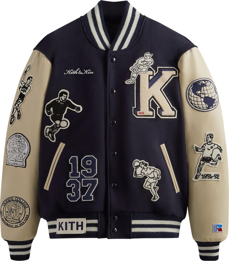 Kith & Russell Athletic For CUNY Queens College Golden Bear Jacket 'Nocturnal'