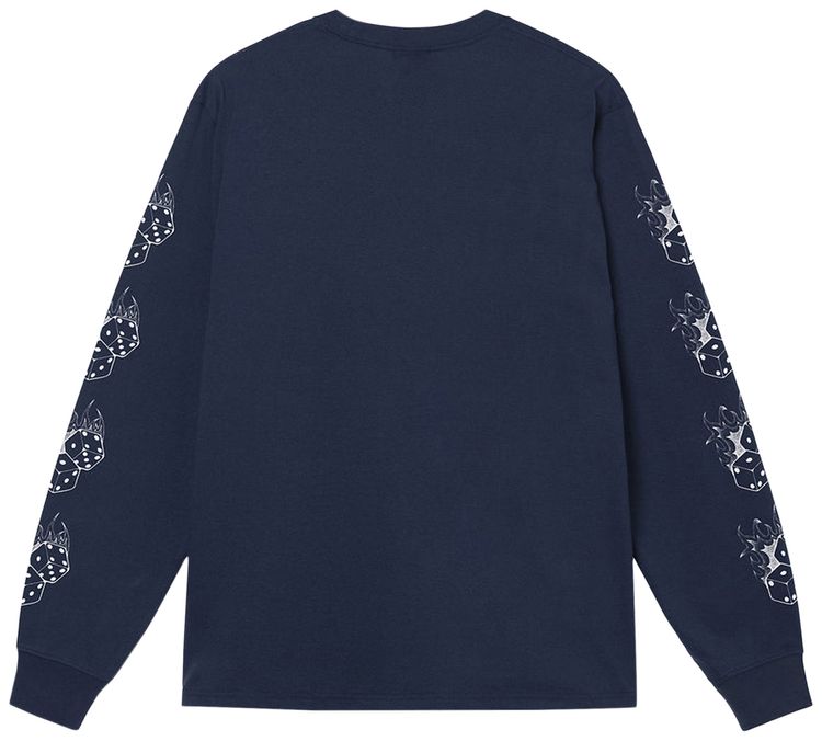 Stussy Fire Dice Long Sleeve Tee Navy