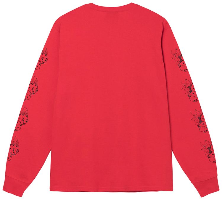 Stussy Fire Dice Long Sleeve Tee Red