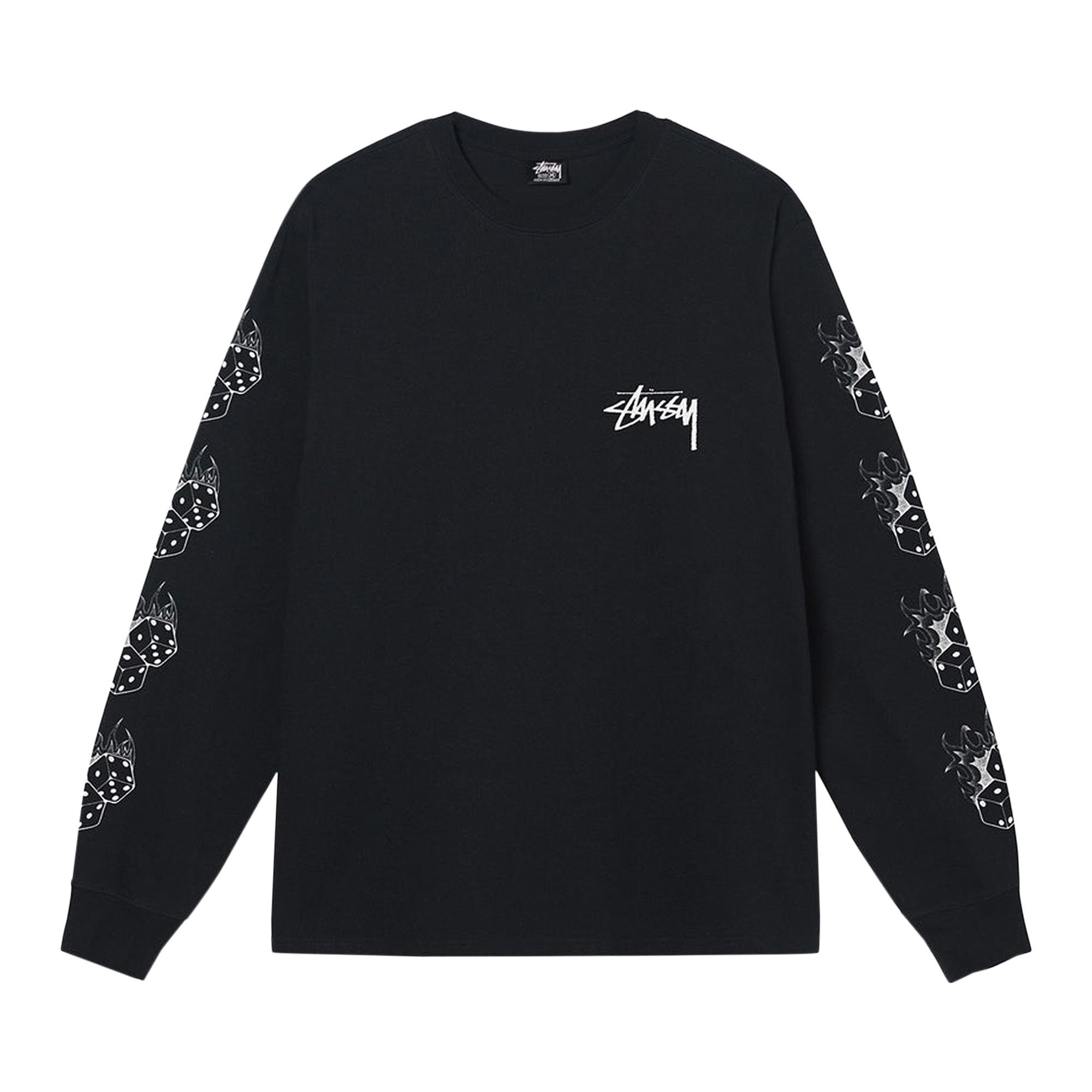 【STUSSY FA24'】Stussy Shells Crew Buy Stussy Fire Dice Long-Sleeve Tee 'Black' - 1994790 BLAC