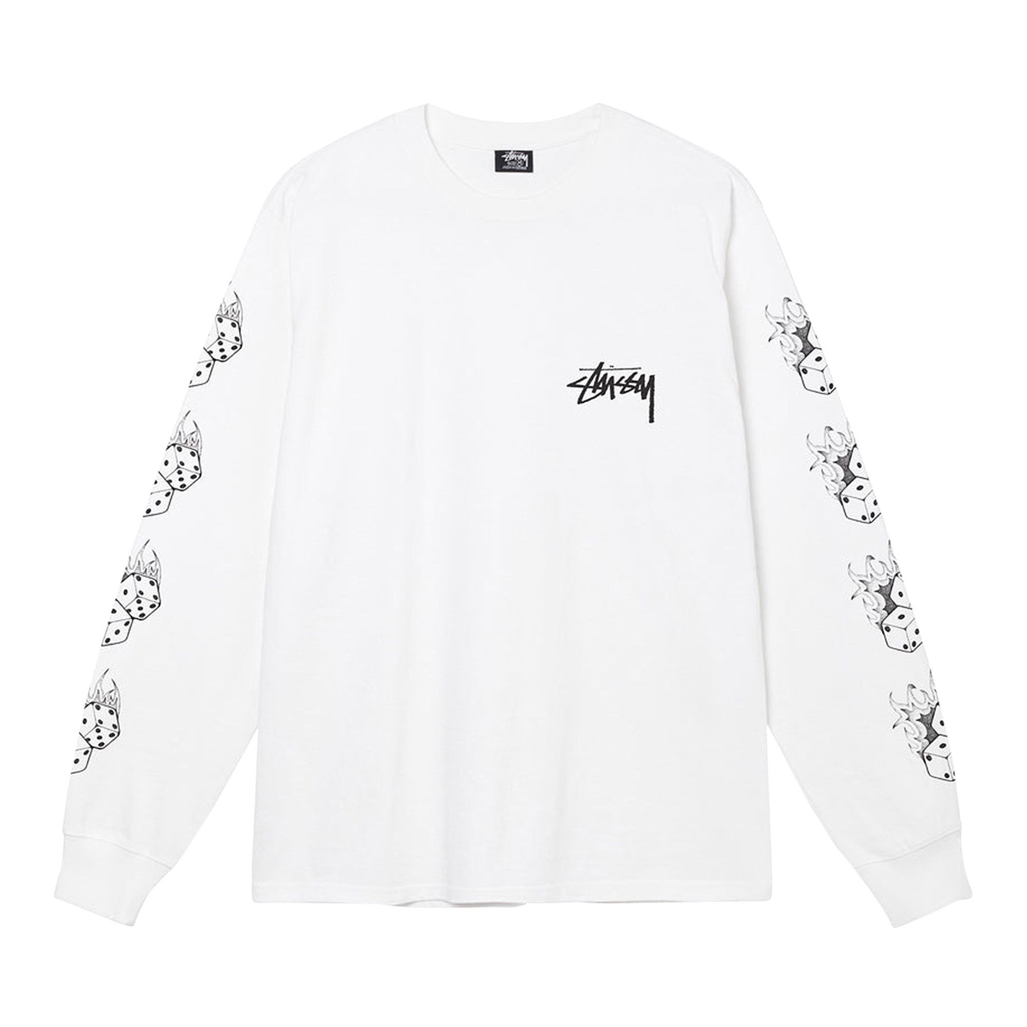 Buy Stussy Fire Dice Long-Sleeve Tee 'White' - 1994790 WHIT | GOAT