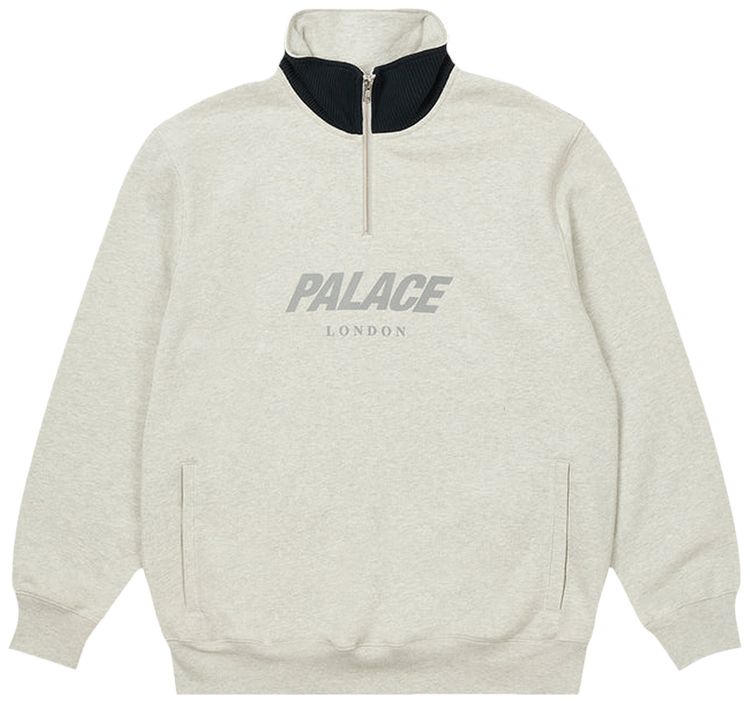 Palace Rib 14 Zip Funnel Grey Marl