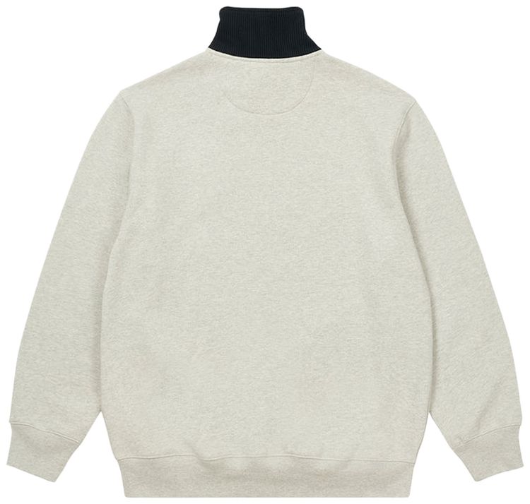 Palace Rib 14 Zip Funnel Grey Marl