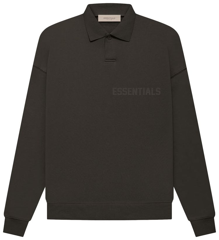 Fear of God Essentials Long Sleeve Polo Off Black