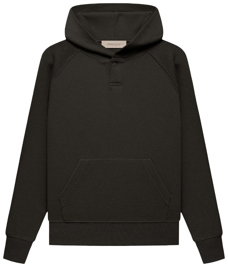Fear of God Essentials Kids Henley Hoodie Off Black