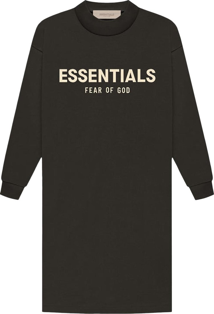 Fear of God Essentials Kids Long Sleeve Tee Dress Off Black