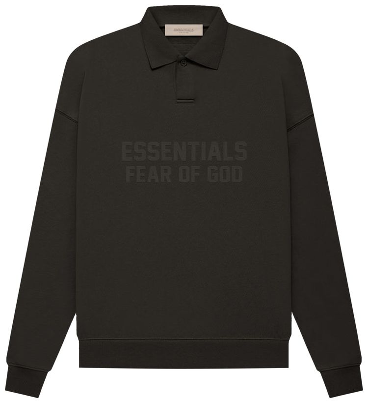 Fear of God Essentials Long Sleeve Polo Off Black