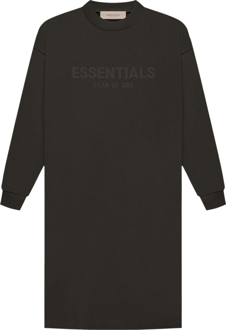 Fear of God Essentials Long-Sleeve Tee Dress 'Off Black'
