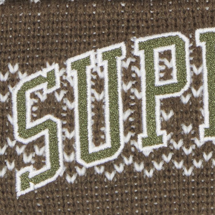 Supreme x New Era Split Beanie Brown