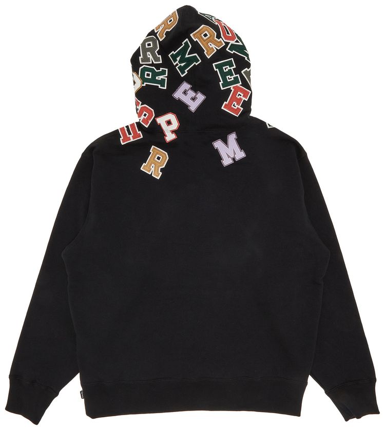 Supreme Scattered Applique Hooded Sweatshirt Black