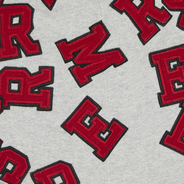 Supreme Scattered Applique Hooded Sweatshirt Heather Grey