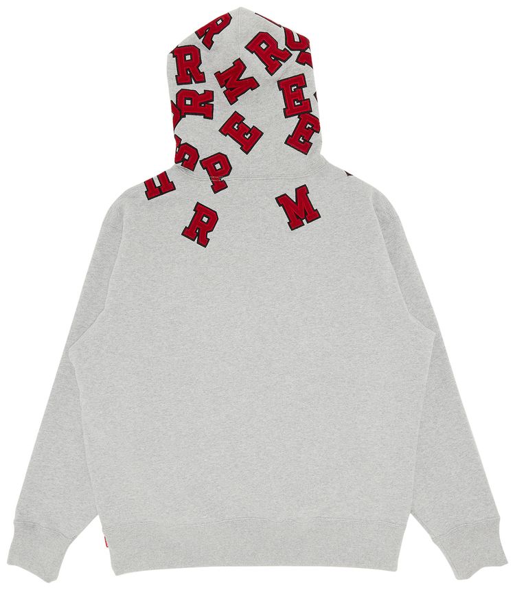 Supreme Scattered Applique Hooded Sweatshirt Heather Grey