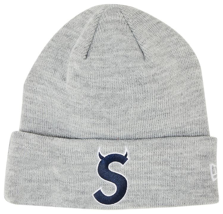 Supreme x New Era S Logo Beanie Heather Grey