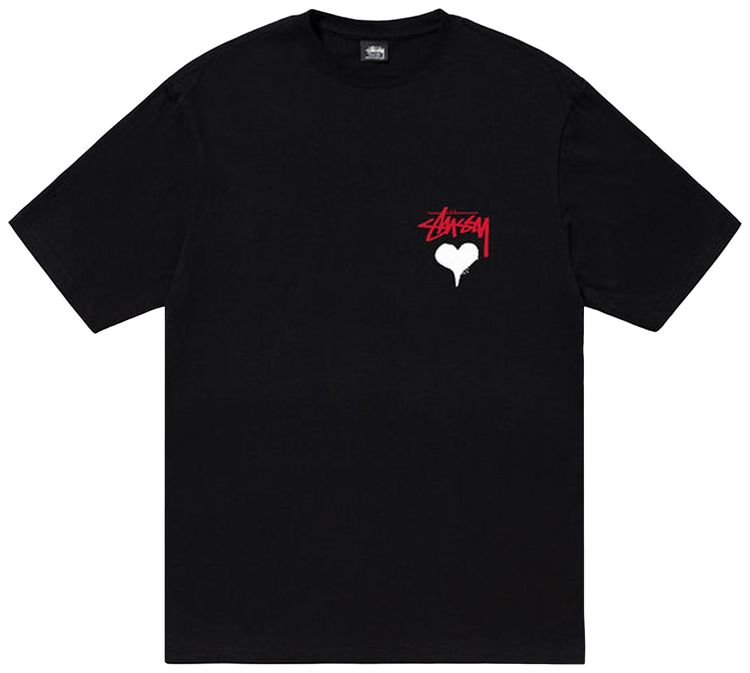 Stussy Stock Heart Tee Black