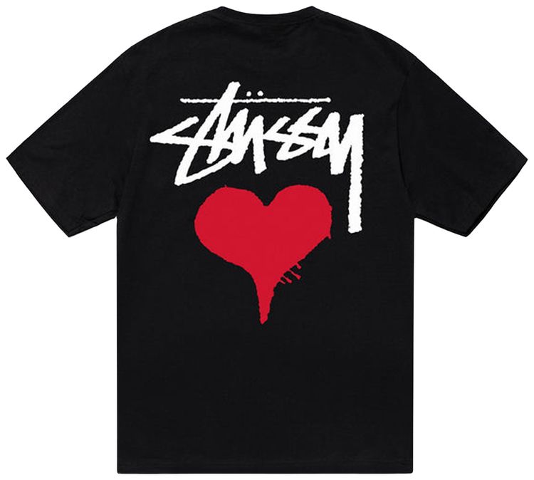 Stussy Stock Heart Tee Black