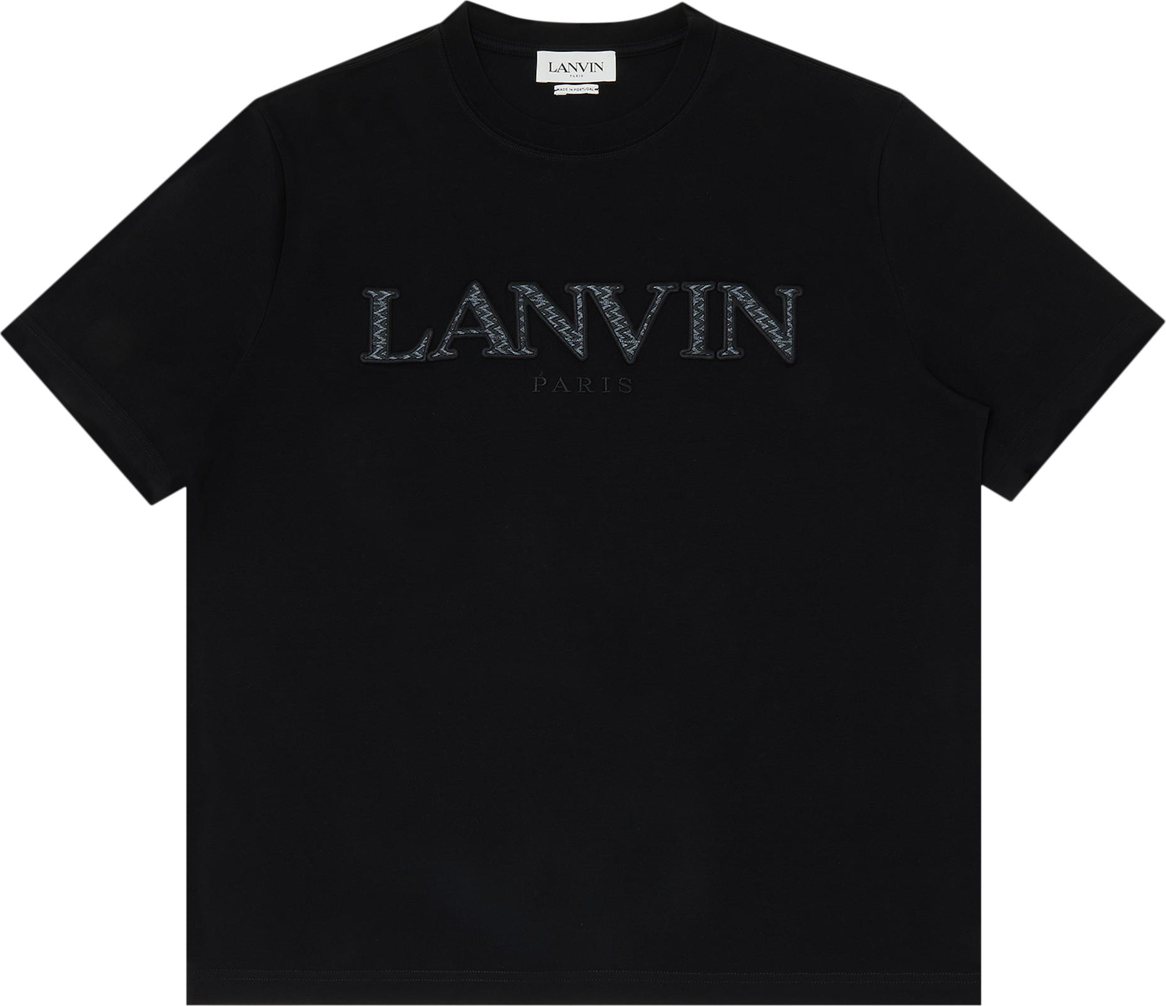 Buy Lanvin Tonal Embroidery T-Shirt 'Black' - RM TS0005 J207 P23 10 | GOAT