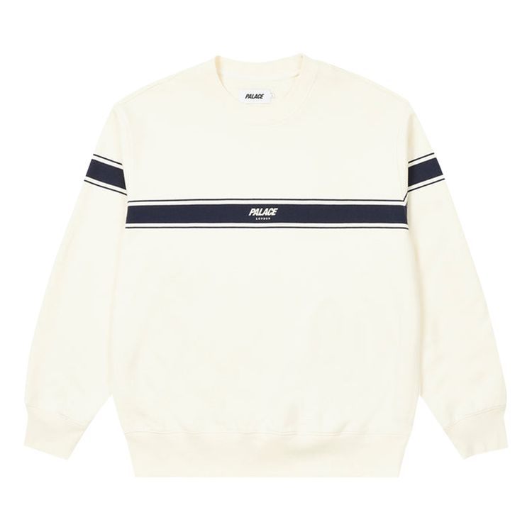 Palace London Tri Band Crew White