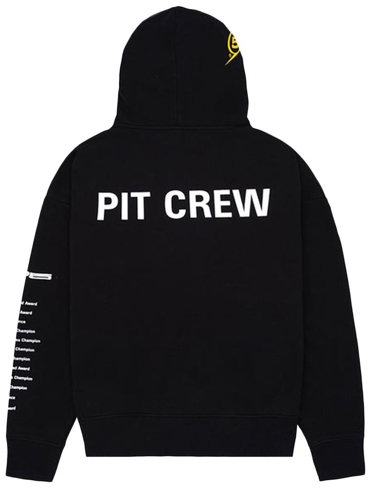 Sp5der Pit Crew Oversized Hoodie Black