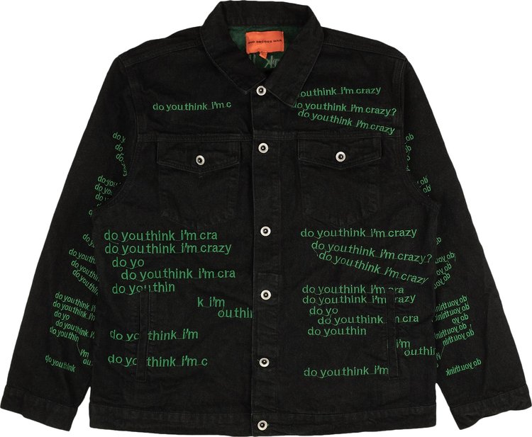 Who Decides War Dytic Embroidered Denim Jacket 'Black'