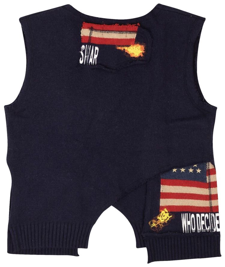 Who Decides War Larueur Flag Sweater Vest Black