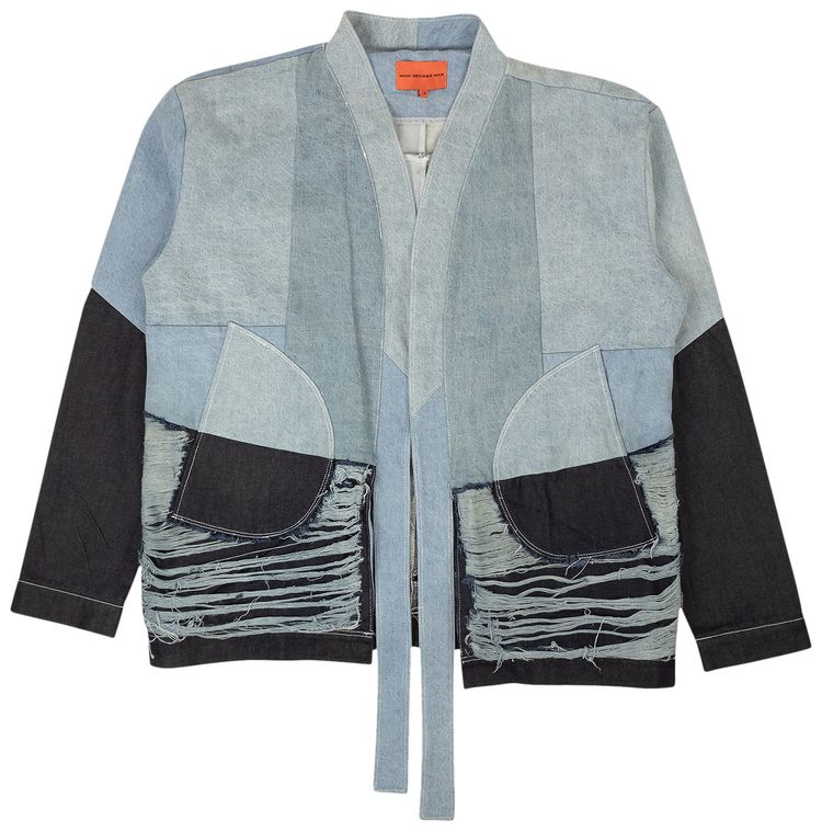 Who Decides War Melded Denim Robe Jacket Blue