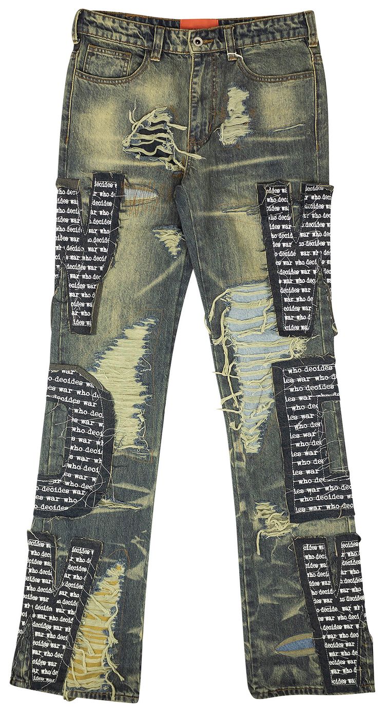 Who Decides War Cutout Logo Patch Denim Blue