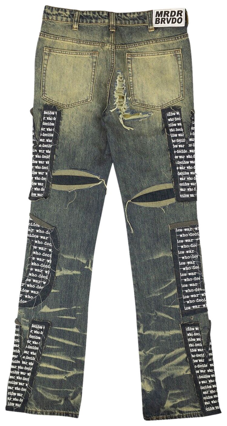 Who Decides War Cutout Logo Patch Denim Blue