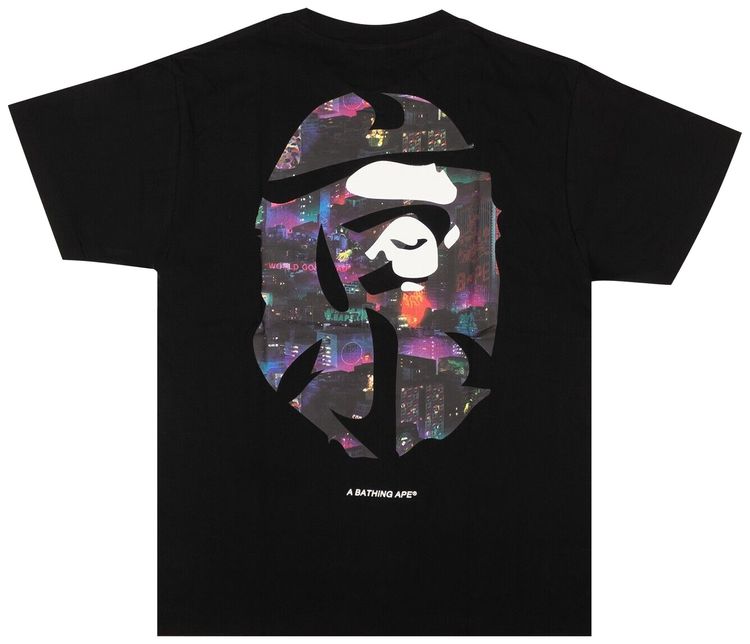 BAPE Neon Tokyo Kanji Tee Black