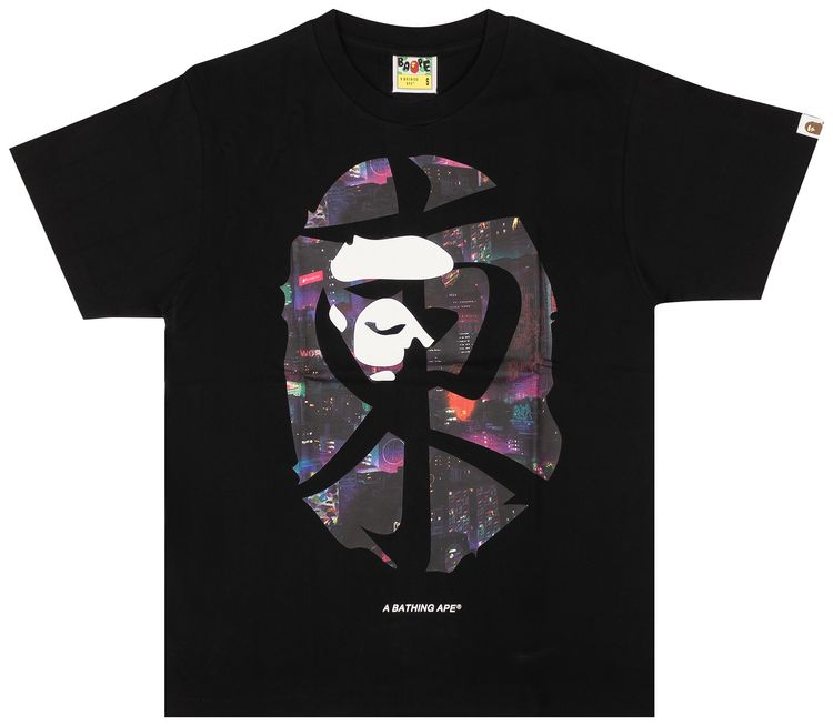 BAPE Neon Tokyo Kanji Tee Black