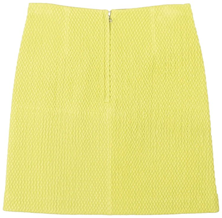 Bottega Veneta Quilted Leather Mini Skirt Lime