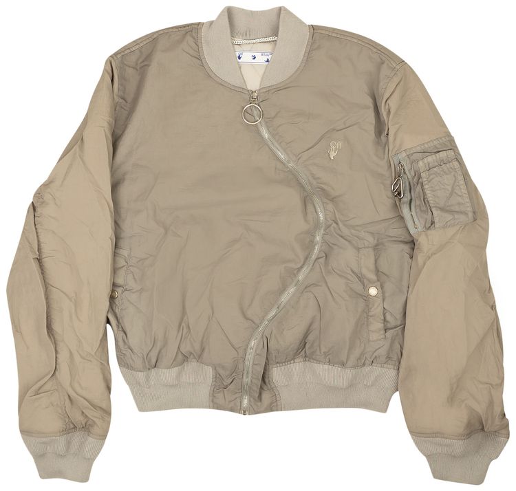 Off White Arrow Twist Bomber Jacket Grey